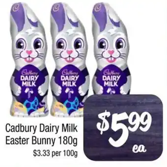Farmer Jack's Cadbury Dairy Milk Easter Bunny 180g offer