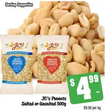 Farmer Jack's JC's Peanuts Salted or Unsalted 500g offer