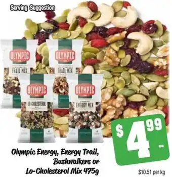 Farmer Jack's Olympic Energy, Energy Trail, Bushwalkers or Lo-Cholesterol Mix 475g offer