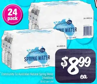 Farmer Jack's Community Co Australian Natural Spring Water 24x600ml offer