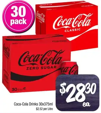 Farmer Jack's Coca-Cola Drinks 30x375ml offer