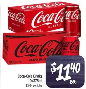 Farmer Jack's Coca-Cola Drinks 10x375ml offer
