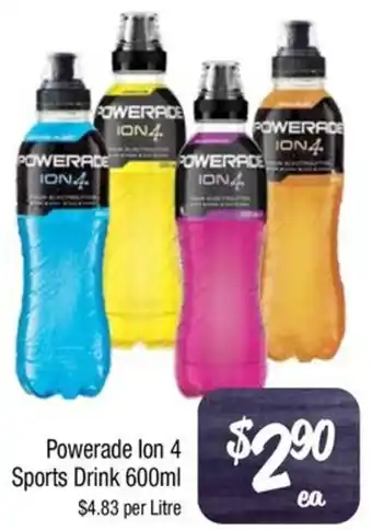 Farmer Jack's Powerade lon 4 Sports Drink 600ml offer