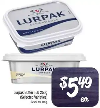 Farmer Jack's Lurpak Butter Tub 250g offer