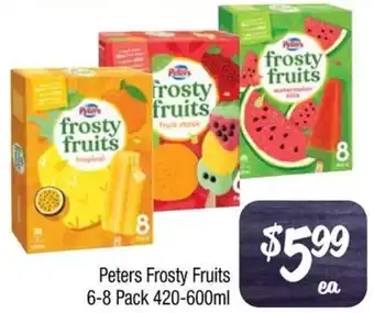 Farmer Jack's Peters Frosty Fruits 6-8 Pack 420-600ml offer