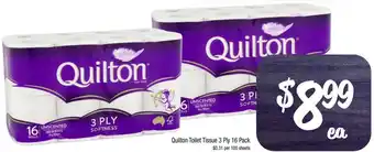 Farmer Jack's Quilton Toilet Tissue 3 Ply 16 Pack offer