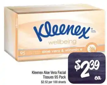 Farmer Jack's Kleenex Aloe Vera Facial Tissues 95 Pack offer