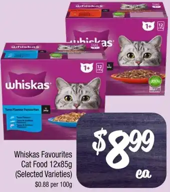 Farmer Jack's Whiskas Favourites Cat Food 12x85g offer