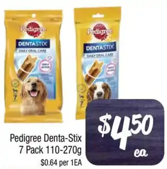 Farmer Jack's Pedigree Denta-Stix 7 Pack 110-270g offer