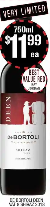 Farmer Jack's DE BORTOLI DEEN VAT 8 SHIRAZ 2018 750ml offer