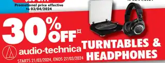 The Good Guys audio-technica TURNTABLES & HEADPHONES offer