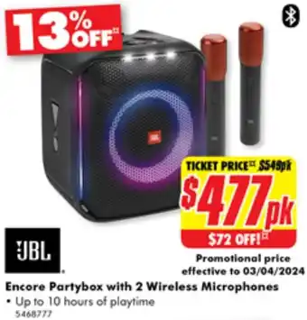 Encore Partybox with 2 Wireless Microphones