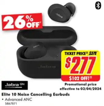 The Good Guys Jabra GN Elite 10 Noise Cancelling Earbuds offer