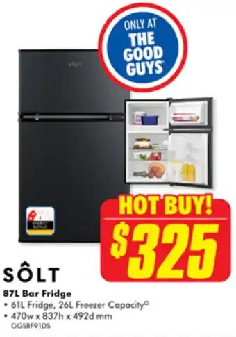The Good Guys SÔLT 87L Bar Fridge offer