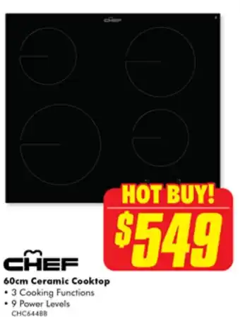 The Good Guys CĤEF 60cm Ceramic Cooktop offer