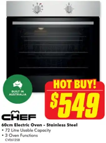 The Good Guys CHEF 60cm Electric Oven - Stainless Steel offer