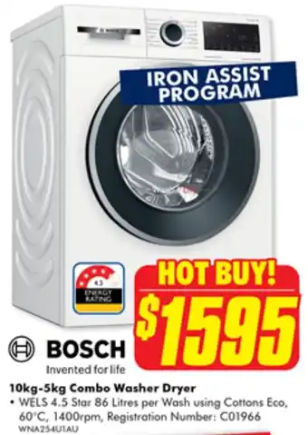 The Good Guys BOSCH 10kg-5kg Combo Washer Dryer offer
