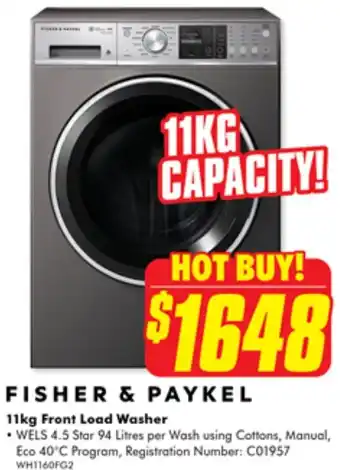 The Good Guys FISHER & PAYKEL 11kg Front Load Washer offer
