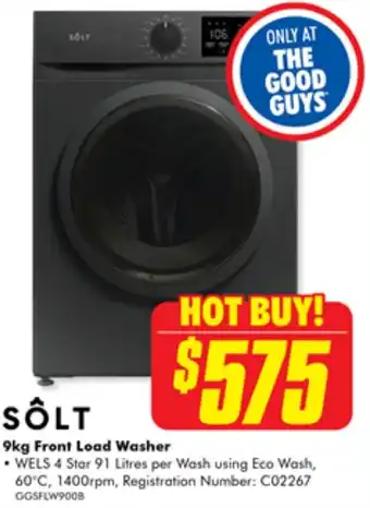 The Good Guys SÔLT 9kg Front Load Washer offer