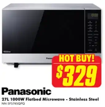 The Good Guys Panasonic 27L 1000W Flatbed Microwave - Stainless Steel offer