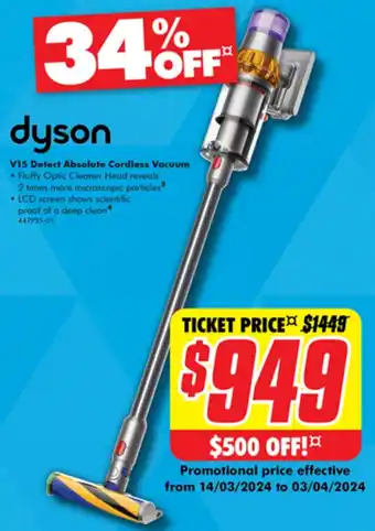 The Good Guys dyson V15 Detect Absolute Cordless Vacuum offer