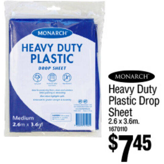 Heavy Duty Plastic Drop Sheet 2.6 x 3.6m offer at Bunnings