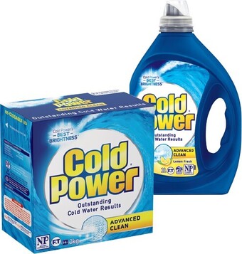 IGA Cold Power Laundry Liquid 1.8-2 Litre or Powder 1.8-2kg Selected Varieties offer