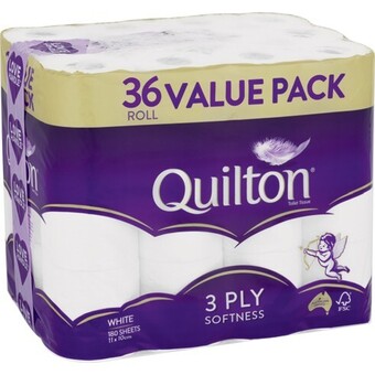 IGA Quilton White 3 Ply 36 Roll Value Pack offer