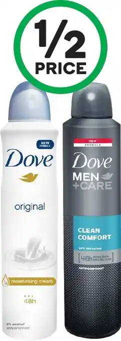 Woolworths Dove Antiperspirant Aerosol Deodorant 250-254ml offer