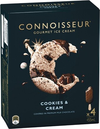 Connoisseur Ice Cream Sticks 360-455ml Pk 4/6 u2013 From the Freezer