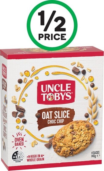 Woolworths Uncle Tobys Oat Slice 140g Pk 4 offer
