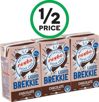 Woolworths Nexba Liquid Breakfast 3 x 250ml offer