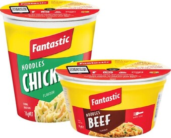 Woolworths Fantastic Noodles Cup or Bowl 70-85g offer