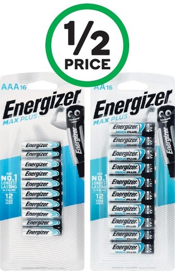 Woolworths Energizer Max Plus AA or AAA Pk 16 offer