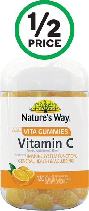 Woolworths Natureu2019s Way Vita Gummies for Adults Vitamin C Pk 120* offer