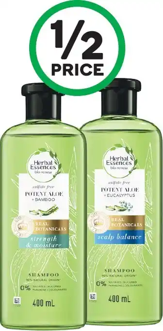 Woolworths Herbal Essences Potent Aloe Shampoo or Conditioner 400ml offer