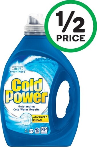 Woolworths Cold Power Advanced Laundry Liquid 1.8-2 Litre or Powder 1.8-2 kg offer