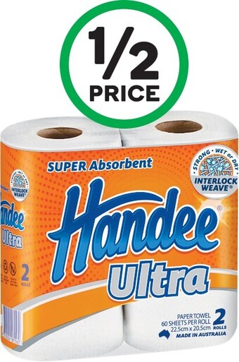 Woolworths Handee Paper Towel Pk 2 offer