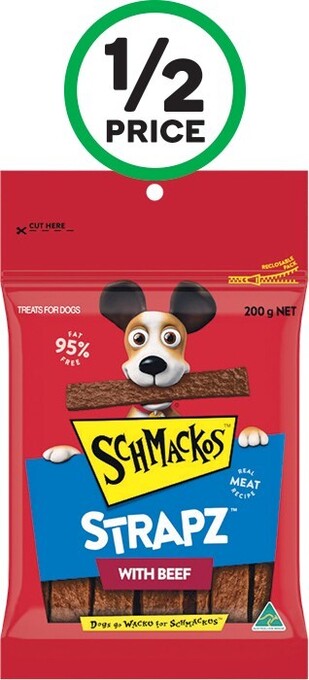 Woolworths Schmackos Strapz Dog Treats 200g offer