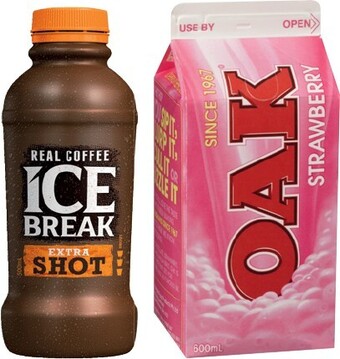 IGA Ice Break Iced Coffee 500mL or Oak Flavoured Milk 600mL Selected Varieties offer