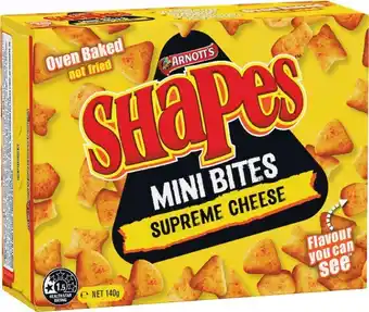 Woolworths NEW Arnott&#039;s Shapes Mini Bites 140g offer