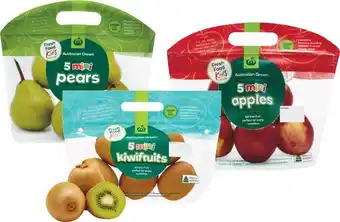 Woolworths Woolworths Australian Mini Apples, Pears or Kiwifruit Pk 5 offer