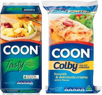 IGA Coon Tasty or Colby Block Cheese 1kg offer