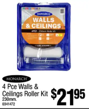 Bunnings 4 Pce Walls & Ceilings Roller Kit offer