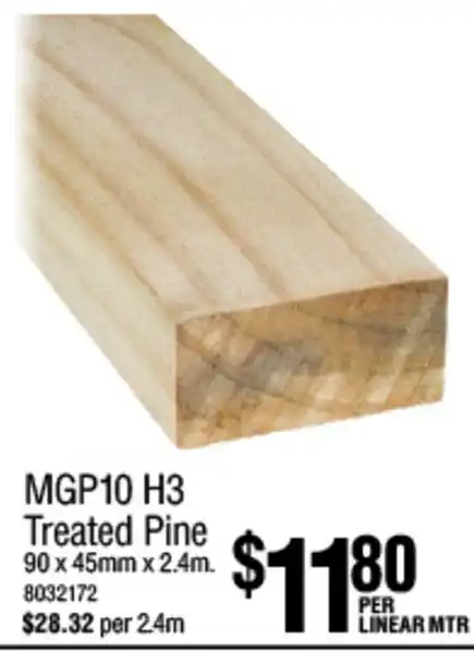 MGP10 H3 Treated Pine 90 x 45 mm x 2.4m offer at Bunnings