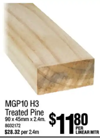 Bunnings MGP10 H3 Treated Pine 90 x 45 mm x 2.4m offer