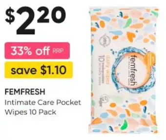 Healthy Life Intimate Care Pocket Wipes 10 Pack offer