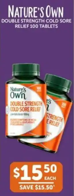 WHOLELIFE catalogue DOUBLE STRENGTH COLD SORE RELIEF 100 TABLETS offer