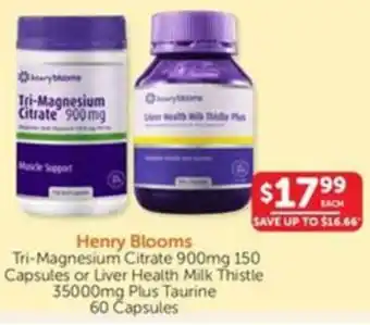 WHOLELIFE catalogue Tri-Magnesium Citrate 900mg 150 Capsules or Liver Health Milk Thistle 35000mg Plus Taurine 60 Capsules offer
