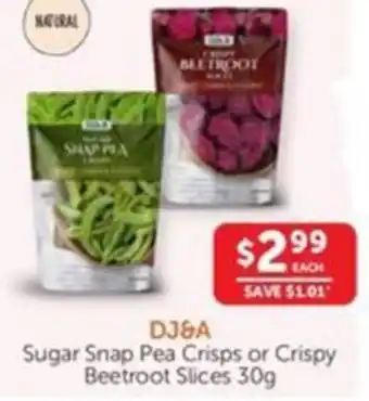 WHOLELIFE catalogue Sugar Snap Pea Crisps or Crispy Beetroot Slices 30g offer